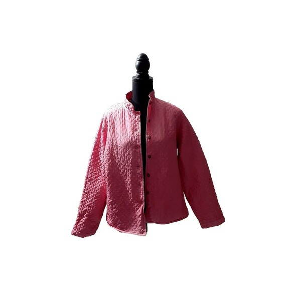 kiko   Jacket Women’s Size M Pink 100% silk with Pockets  #90 - Picture 2 of 5
